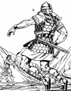 001 David And Goliath 4 Coloring Page Free Religions Coloring Pages