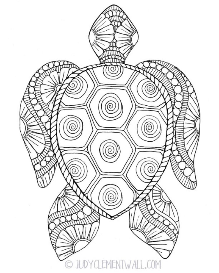 Sea Turtle Coloring Page Turtle coloring pages, Mandala