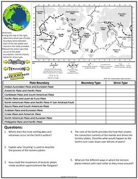 Plate Tectonics Worksheet 8th Grade Answer Key