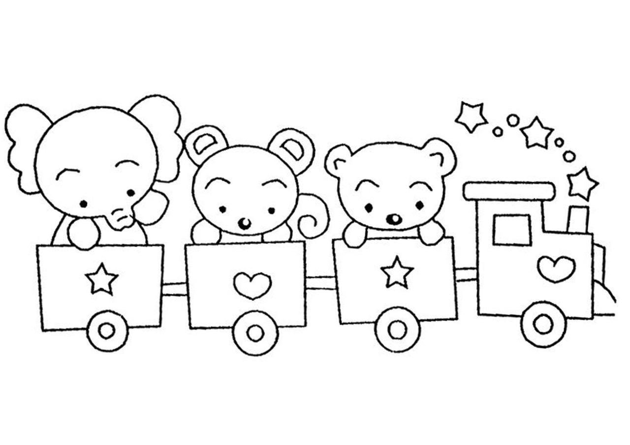 Train Coloring Page Easy