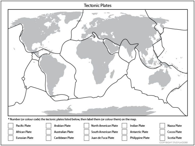 Plate Tectonics Coloring Worksheet Pdf