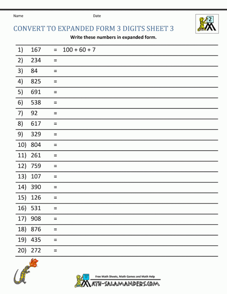 5th Grade Number Names Worksheet For Grade 5