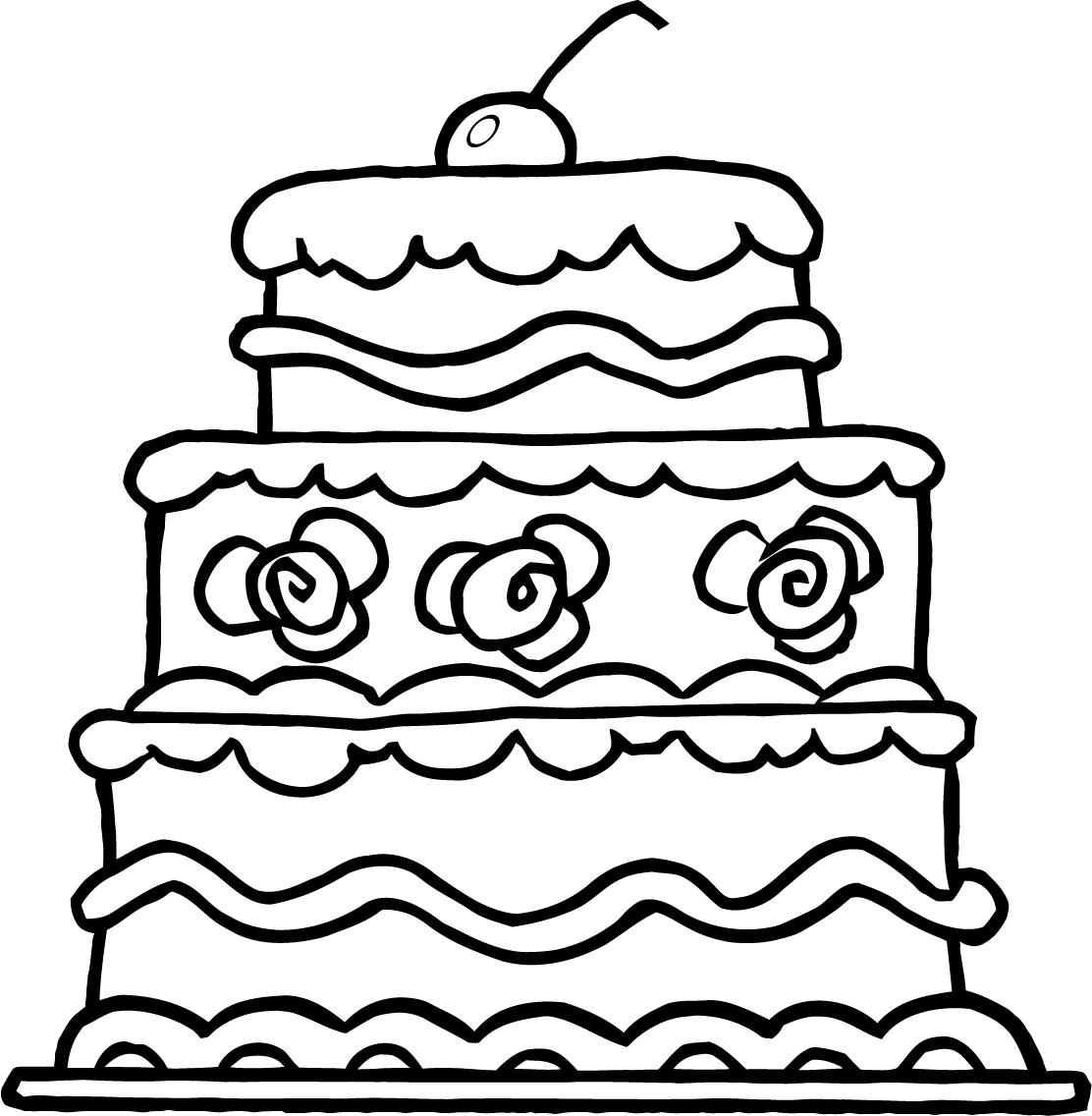 Cake coloring pages to download and print for free