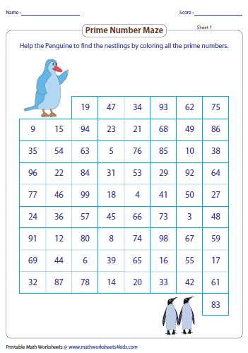 Prime And Composite Numbers Worksheet 4th Grade