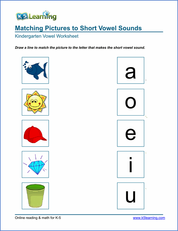Beginning Vowels Worksheets For Kindergarten
