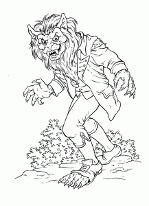 Coloring page Werewolf