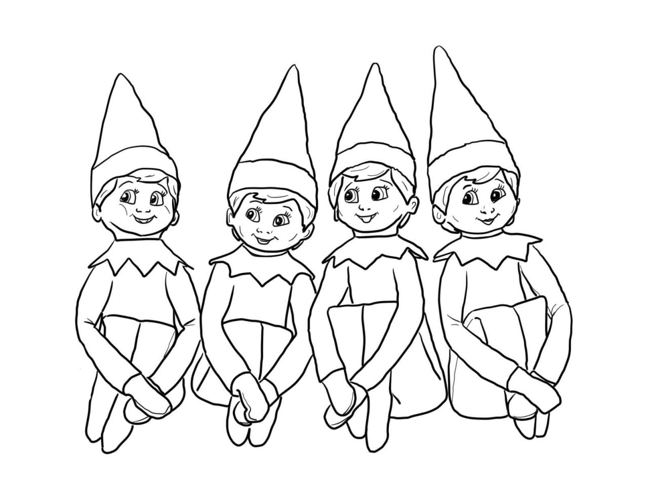 Elves On The Shelf Coloring Page Free Printable Coloring Pages for Kids
