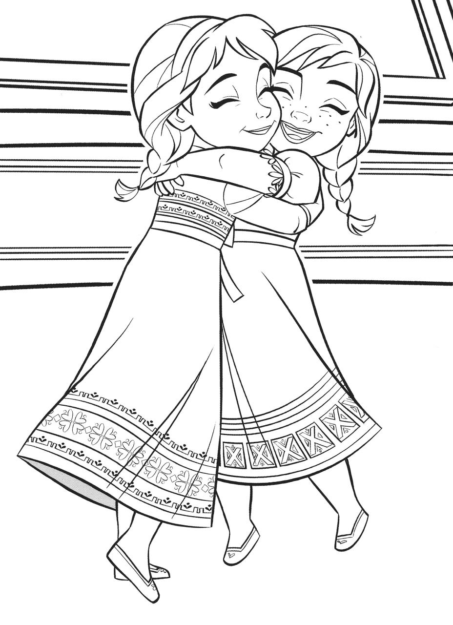 Elsa And Anna Coloring Pages Free