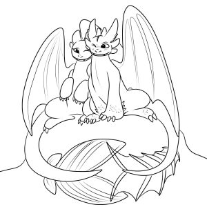 Toothless with Love Coloring Page Free Printable Coloring Pages for Kids