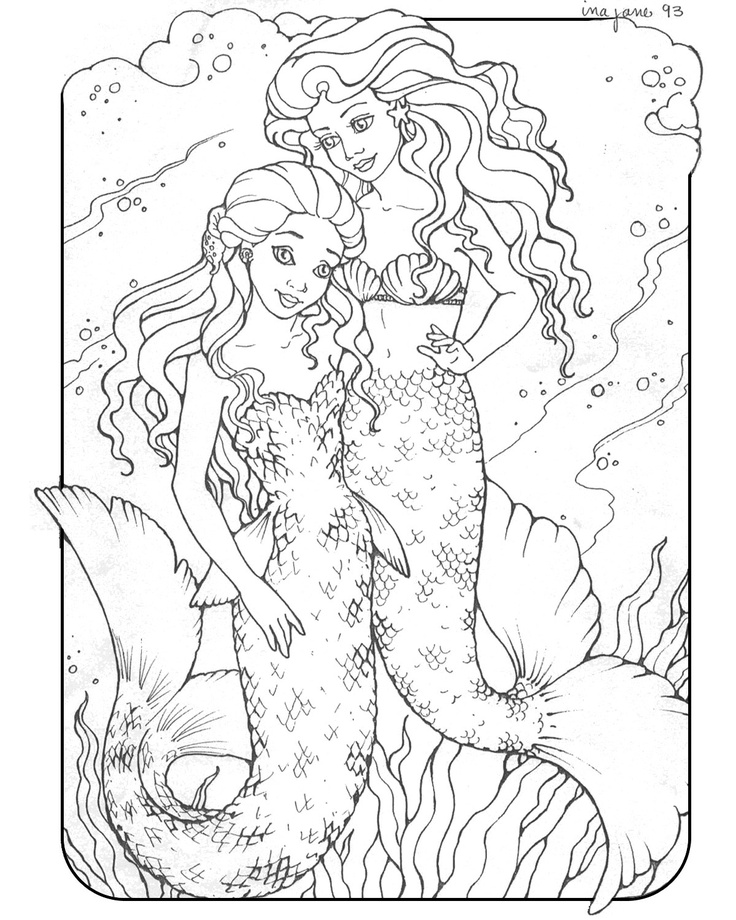 Printable Mermaid Coloring Pages