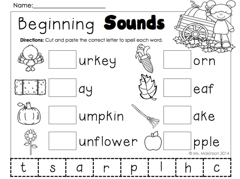Language Arts Worksheets For Preschool