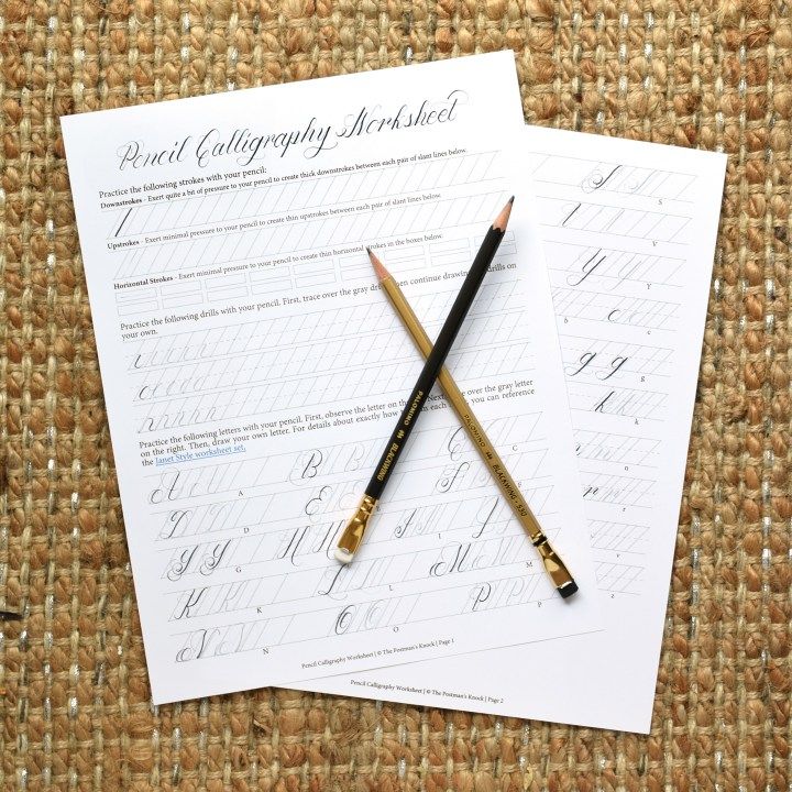 Free Pdf Pencil Calligraphy Worksheets