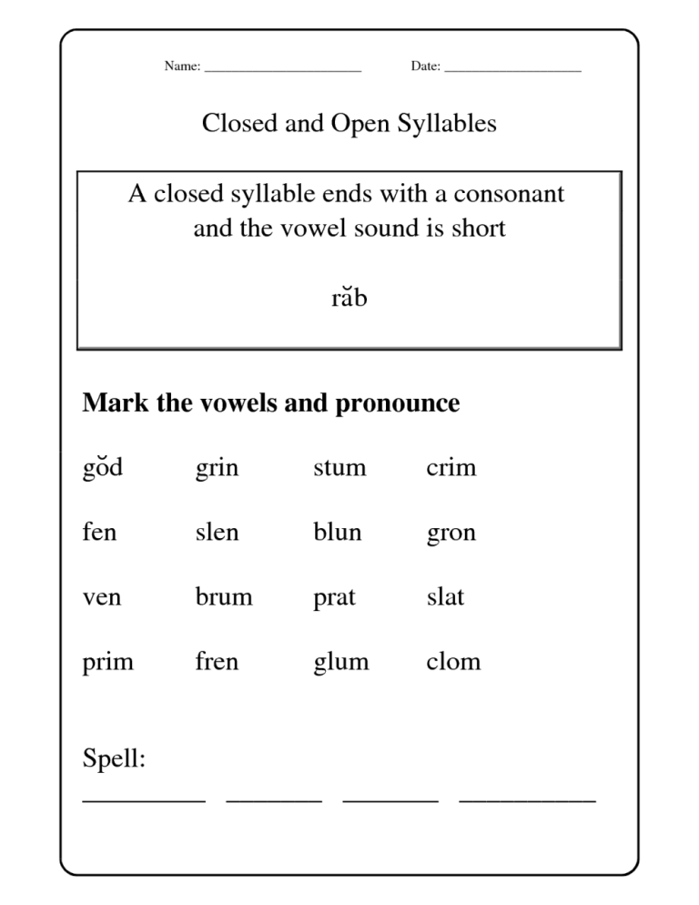 Vowels And Consonants Worksheets For Grade 4