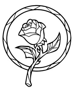 Beauty and the Beast Enchanted Rose Suncatcher! Rose coloring pages