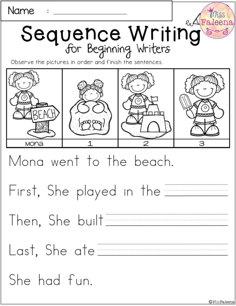 First Grade Sequence Of Events Worksheets 1st Grade