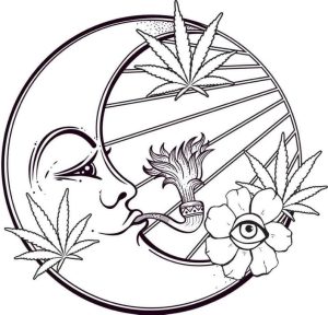 Stoner Moon SVG in 2021 Moon decal, Hippie art, Cool art drawings