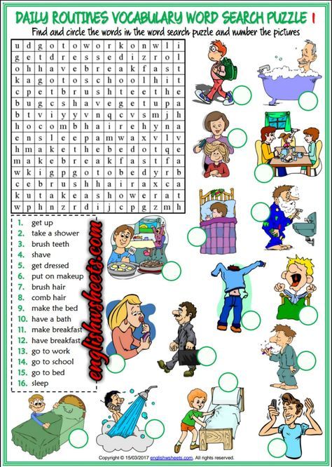 Free Printable Daily Daily Routine Daily Activities Worksheet