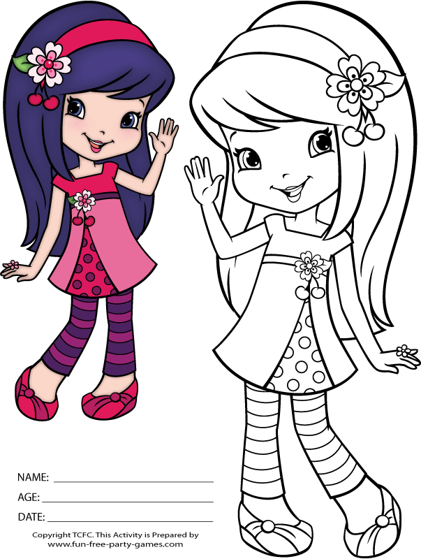 Strawberry Shortcake Cartoon Coloring Pages