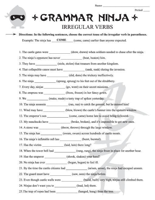 Language Art Worksheets For 6th Graders