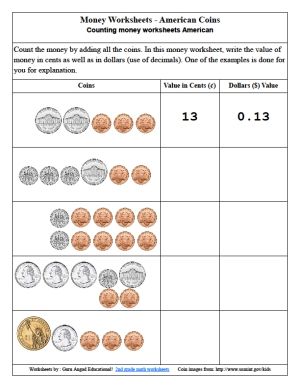 Money Second Grade 2nd Grade Math Worksheets