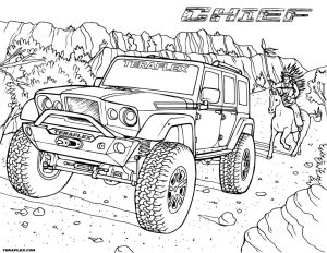 Army Jeep Coloring Pages Easy coloring pages