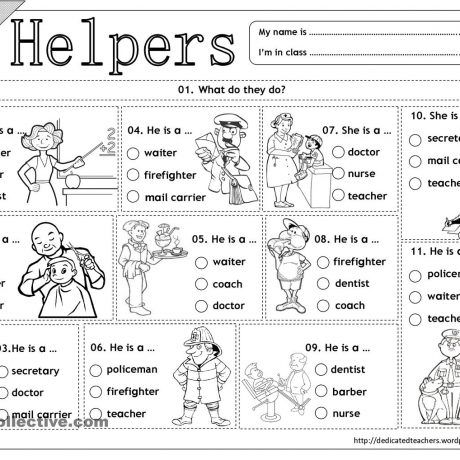 Preschooler Community Helpers Worksheets For Kindergarten Pdf