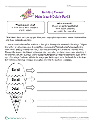 Main Idea And Supporting Details Worksheets 4th Grade With Answers