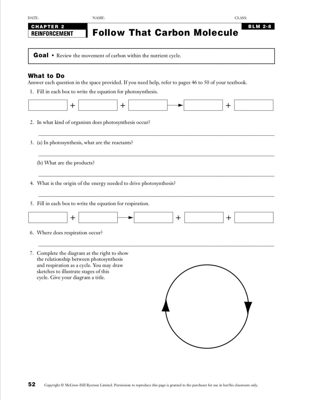 Student Exploration Carbon Cycle Worksheet Answers