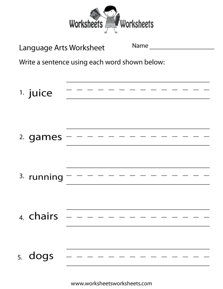 Language Arts Worksheets For Grade 3