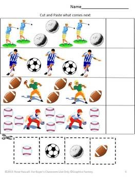 Sports Worksheets Kindergarten