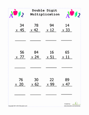 Fourth Grade Multiplication Practice Sheets 4th Grade