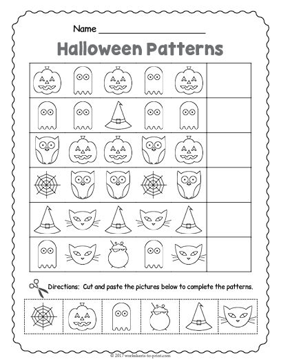 Printable Kindergarten Pattern Worksheets Cut And Paste