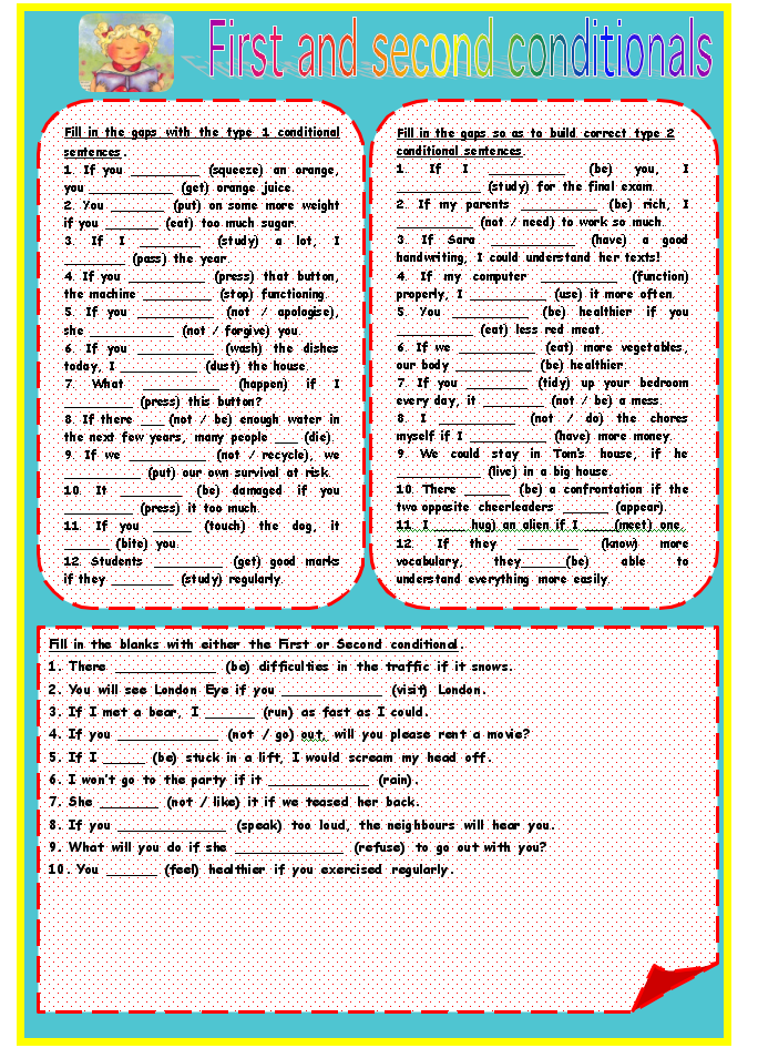 First And Second Conditional Worksheet Pdf