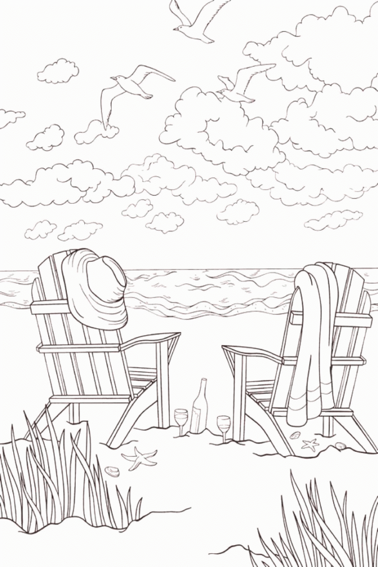 Beach Coloring Pages Pdf