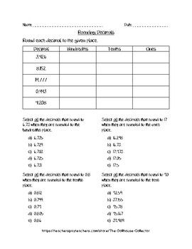 Comparing And Ordering Numbers Worksheets 5th Grade