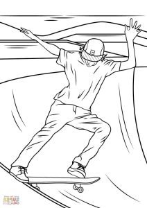 27+ Marvelous Image of Skateboard Coloring Page