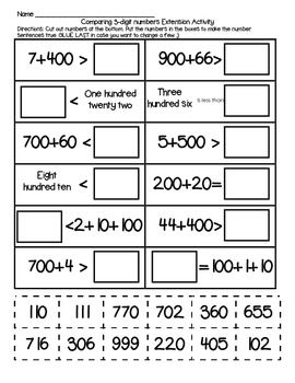 Comparing And Ordering Numbers Worksheets 2nd Grade