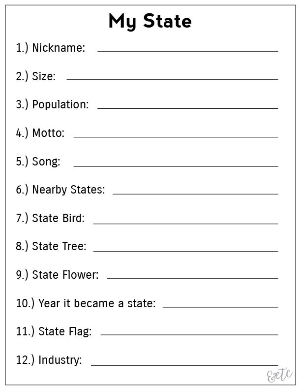 Printable 5th Grade Geography Worksheets