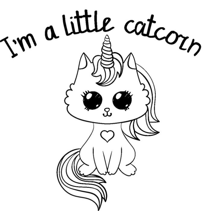 Printable Unicorn Cat Coloring Pages