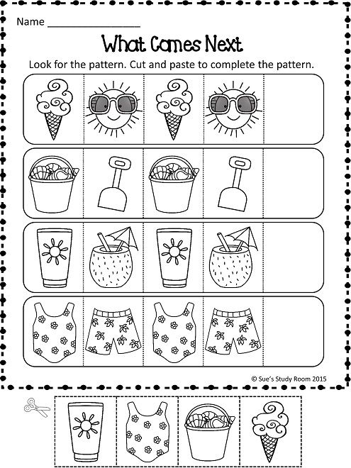 Patterns Free Printable Preschool Cut And Paste Printable Worksheets