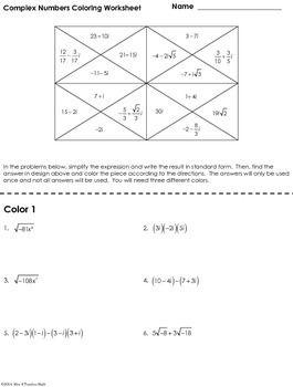 Simplifying Complex Numbers Worksheet Pdf