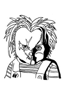 Easy Chucky Coloring Pages Thekidsworksheet
