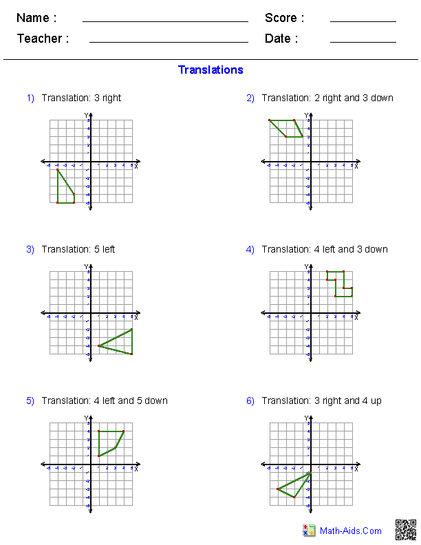 Algebra 2 Transformations Practice Worksheet Answers