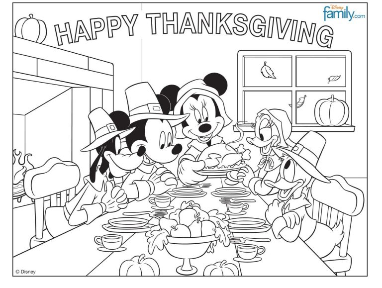 Disney Thanksgiving Color Pages