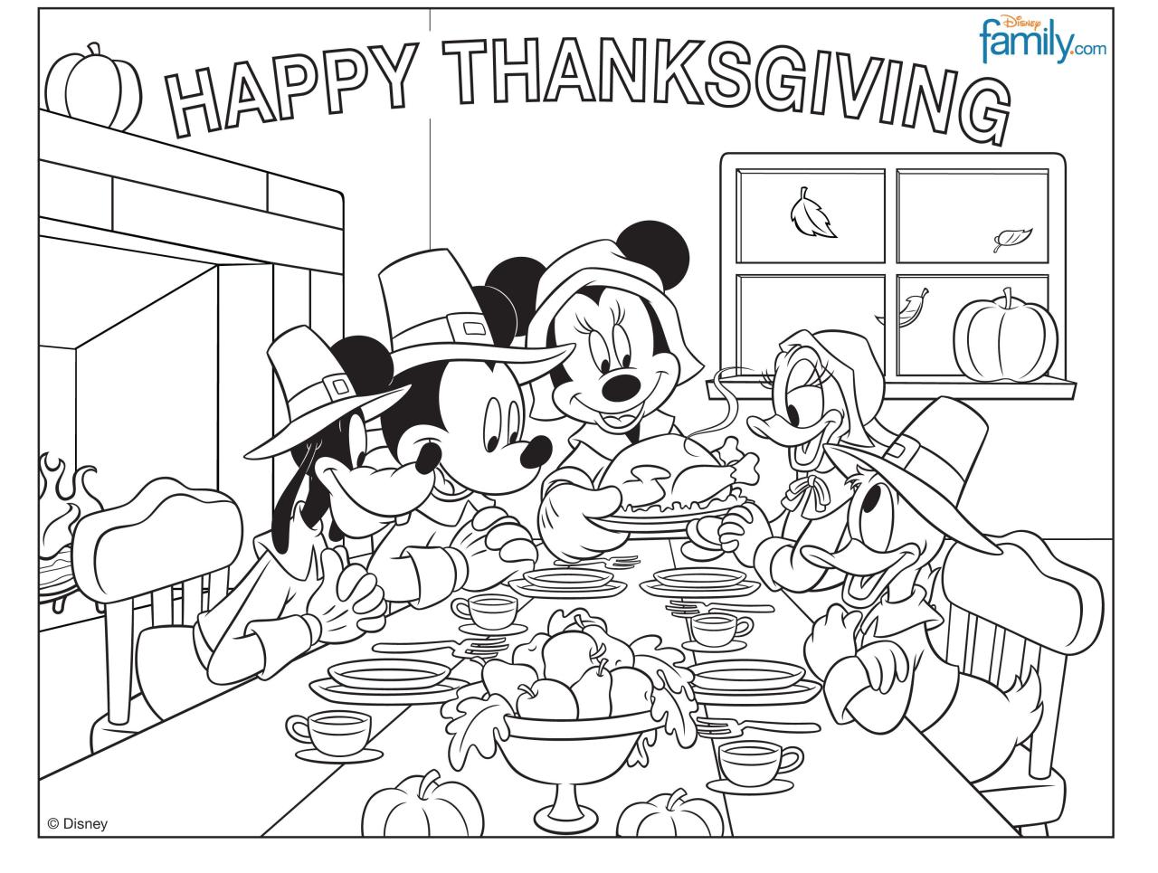 Mickey Mouse Thanksgiving Coloring Page Thanksgiving coloring book