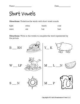 Printable Short Vowels Worksheets Pdf
