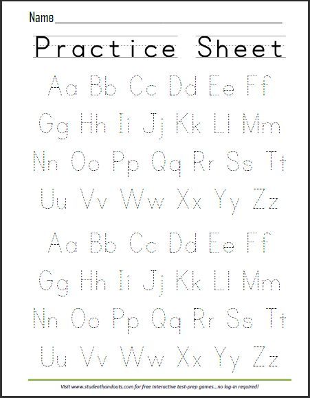 Alphabet Practice Sheet Free