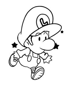 Baby Luigi Learn To Jump Coloring Pages Download & Print Online