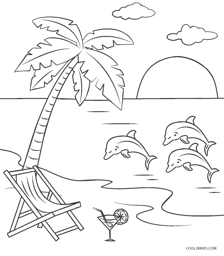 Beach Coloring Pages Free