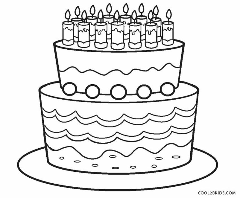 Printable Coloring Pages Of Birthday Cakes